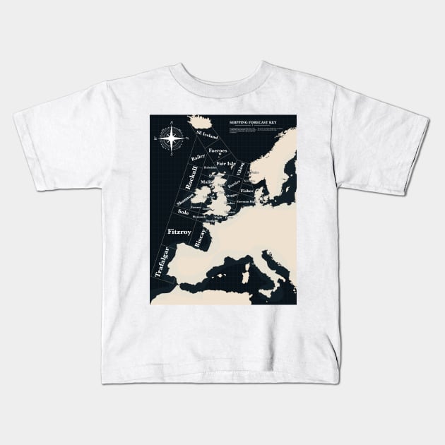 Shipping Forecast Kids T-Shirt by nickemporium1